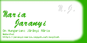 maria jaranyi business card