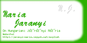 maria jaranyi business card